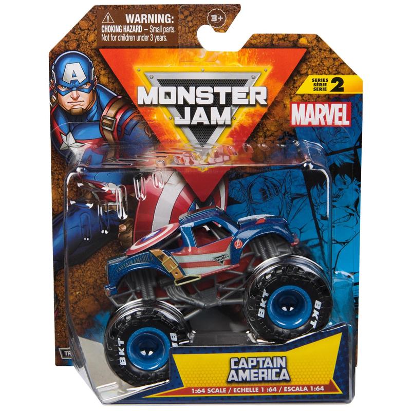 Toy Monster Truck Monster Jam Marvel Capitão América 1:64